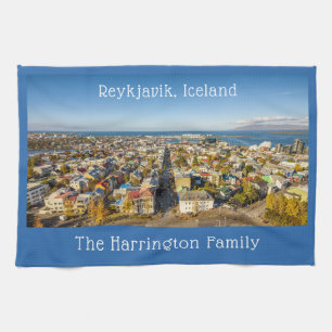 Custom Name Reykjavik Iceland Tea Towel