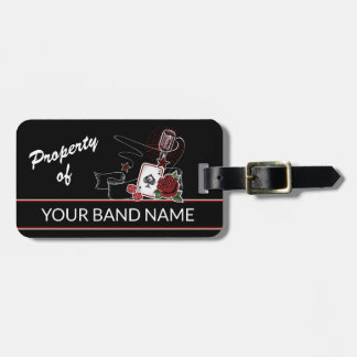Custom Name Rockabilly Band Tattoo Rock & Roll Bag Luggage Tag
