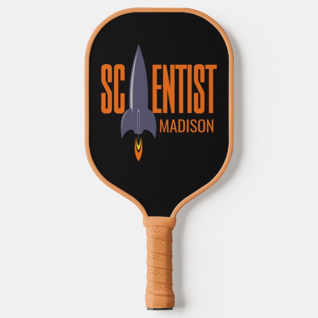 Custom name Rocket Scientist Pickleball Paddle (Front)