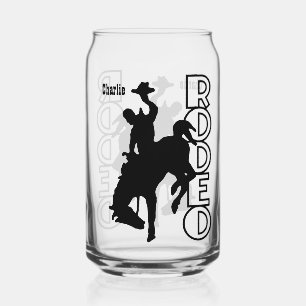 Custom Name Rodeo Can Glass