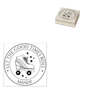 Custom Name Roller Skating Club Rubber Stamp