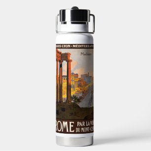 Custom Name Rome Italy Vintage Travel Water Bottle