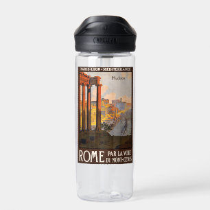 Custom Name Rome Italy Vintage Travel Water Bottle