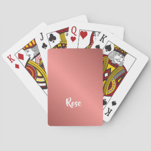 Custom name rose gold playing cards