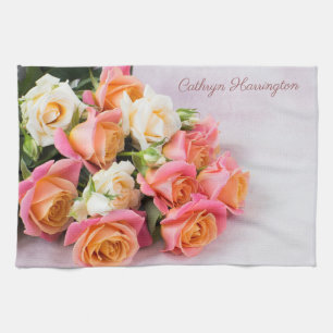 Custom name Roses kitchen towel