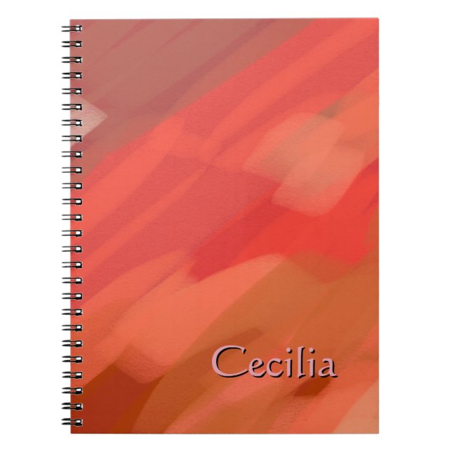 Custom Name Rosy Pinks Shades of Blush  Notebook (Front)
