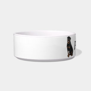 Custom Name Rottweiler Dog Pet Animal Bowl