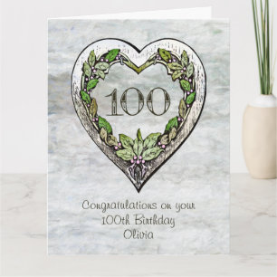 Custom Name Rustic 100th Birthday Card