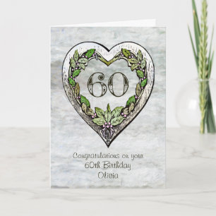 Custom Name Rustic 60th Birthday Card