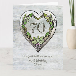 Custom Name Rustic 70th Birthday Card