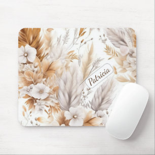 Custom Name Rustic Modern Bohemian Wildflowers Mouse Mat