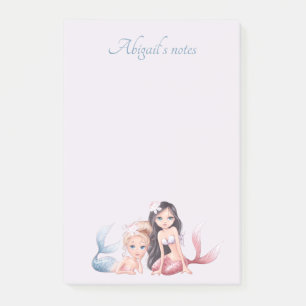 Custom name`s personalised girly Mermaid Post-it N Notes