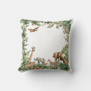Custom Name Safari Animals Jungle Cushion