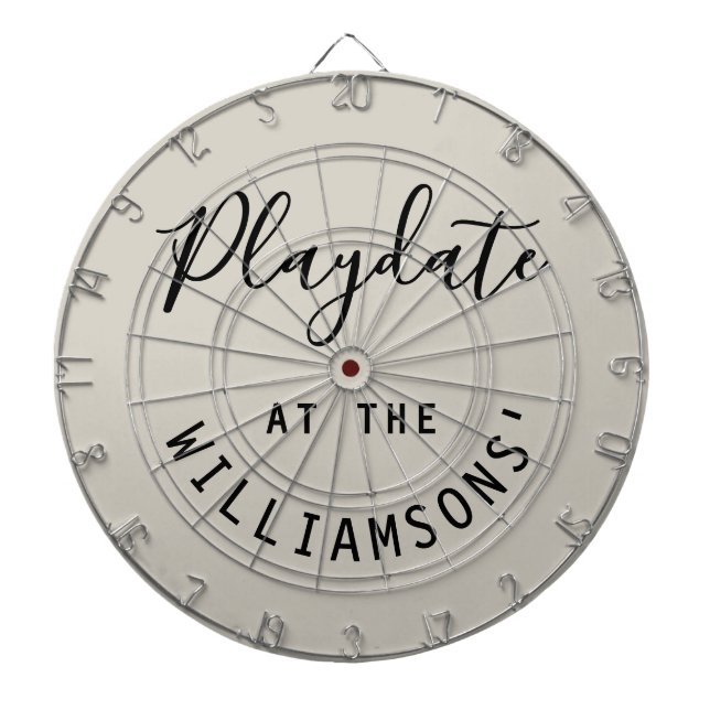 Custom Name Sand Black Playdate Script Minimalist  Dartboard (Front)