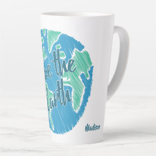 Custom Name Save The Earth Latte Mug