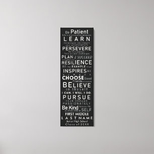 Custom Name School, Life Motivational 4 Teen Grad Canvas Print