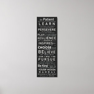 Custom Name School, Life Motivational - YMD OJH Canvas Print