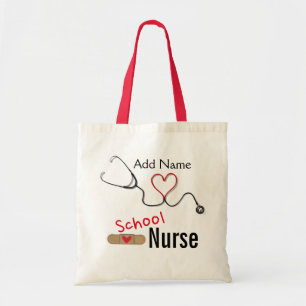 Custom Name School Nurse's Tote Bag