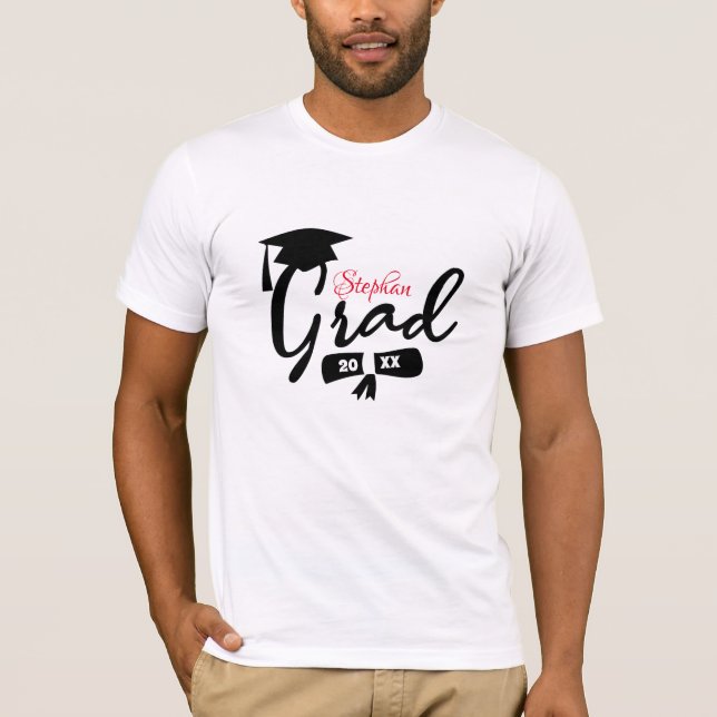 Custom Name School Year Personalised Graduation T-Shirt (Front)