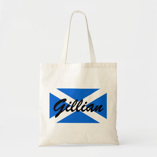 Custom Name Scottish flag bagbtcn Tote Bag (Front)