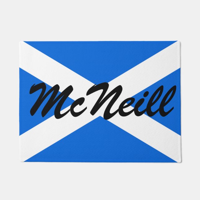 Custom Name Scottish Flag Door Mat arc2 (Front)