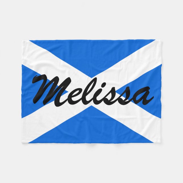 Custom Name Scottish Flag fb arc2 Fleece Blanket (Front (Horizontal))