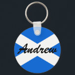 Custom Name Scottish Flag kccnt Key Ring<br><div class="desc">Custom Name Scottish Flag Keychain
Design © Trinkets and Things 2017 - AHP Design. All Rights Reserved.
030417
keychain</div>