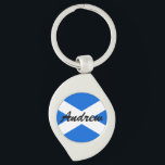 Custom Name Scottish Flag kccnt Key Ring<br><div class="desc">Custom Name Scottish Flag Metal Keychain

Design © Trinkets and Things 2017 - AHP Design. All Rights Reserved.</div>