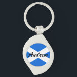 Custom Name Scottish Flag kccnt Key Ring<br><div class="desc">Custom Name Scottish Flag Metal Keychain

Design © Trinkets and Things 2017 - AHP Design. All Rights Reserved.</div>