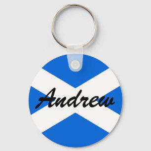 Custom Name Scottish Flag Keychain arc1