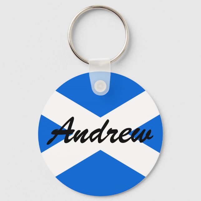 Custom Name Scottish Flag Keychain arc1 (Front)