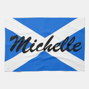 Custom Name Scottish Flag ktcnt Tea Towel