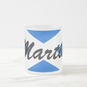Custom Name Scottish Flag mugt Frosted Glass Coffee Mug