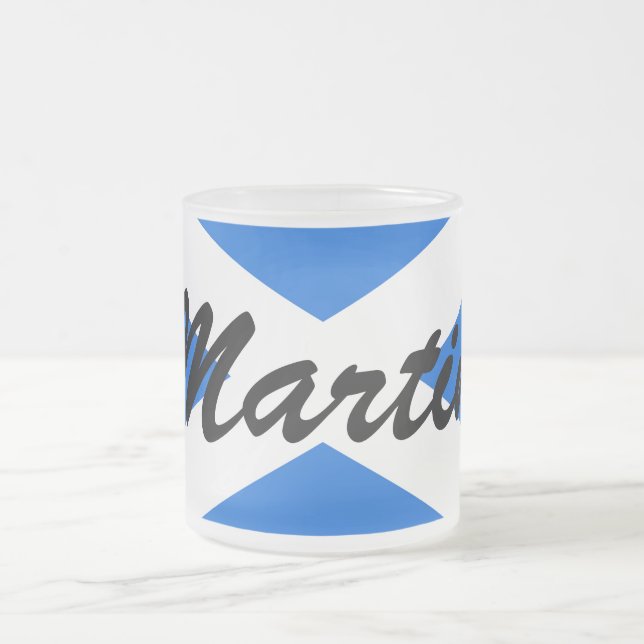 Custom Name Scottish Flag mugt Frosted Glass Coffee Mug (Center)