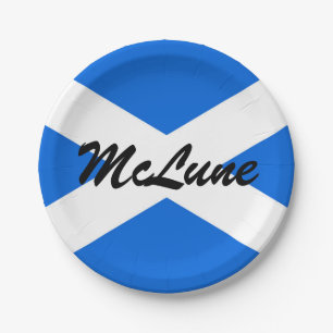 Custom Name Scottish Flag ppcn Paper Plate
