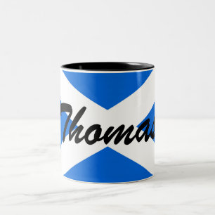 Custom Name Scottish Flag Two-Tone Mug arc1