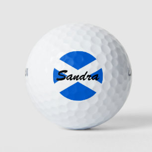 Custom Name Scottish Flag wu gbcnt Golf Balls