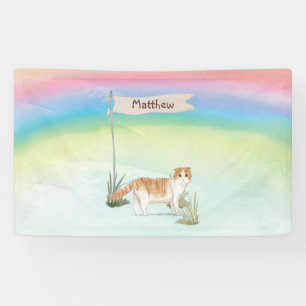 Custom Name Scottish Fold Cat Pet Banner