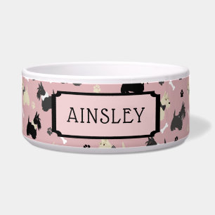 Custom Name Scottish Terrier Pattern Pink
