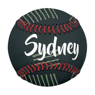 Custom name scratches on black baseball