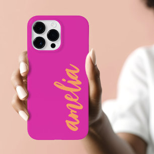 Custom name script bold magenta orange Case-Mate iPhone 14 pro max case