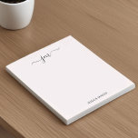 Custom Name Script Monogram Modern Minimalist Pink Notepad<br><div class="desc">Whether you’re organising tasks, writing quick notes, or sending personalised messages, this custom name notepad makes a statement. Its sophisticated design, with a script monogram and clean, modern layout, ensures it stands out as both a practical and stylish addition to any desk. Perfect for professionals, students, or anyone who enjoys...</div>
