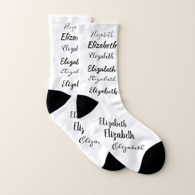 Custom Name Script Personalised Editable Socks (Pair)
