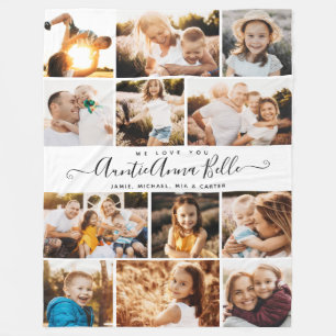 Custom Name Script We Love you Modern Photo Fleece Blanket
