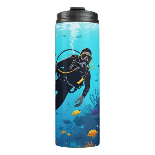 Custom Name Scuba Diver Thermal Tumbler
