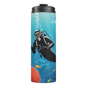 Custom Name Scuba Diver Thermal Tumbler