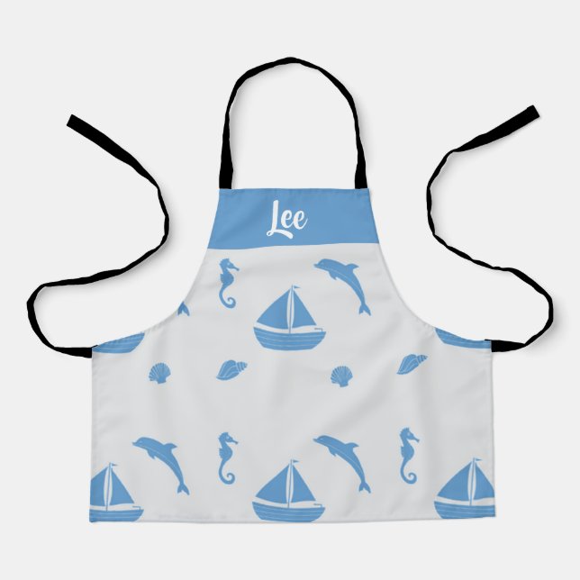 Custom name sea life apron (Front)