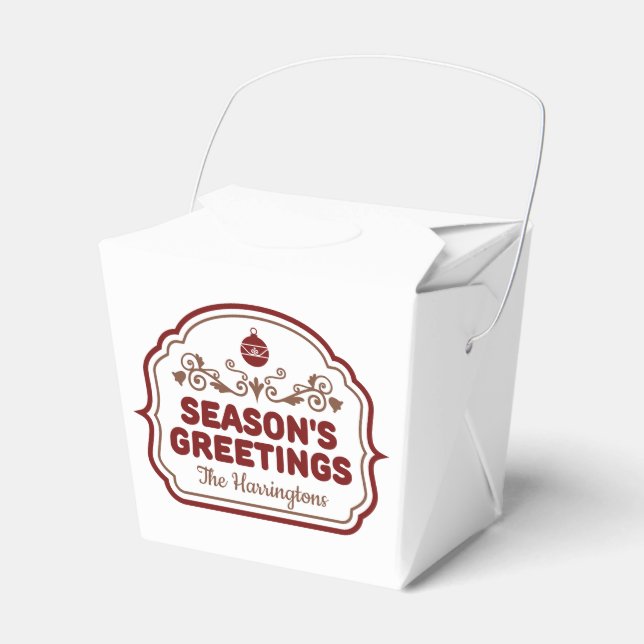 Custom name Season's Greetings favour boxes (Front Side)