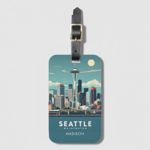Custom Name Seattle Washington Luggage Tag