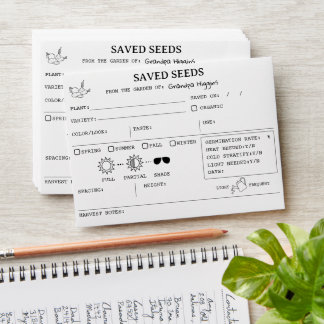 Custom Name Seed Saving Envelope For Gardeners